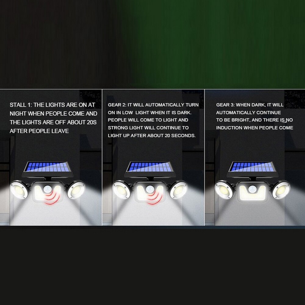 100LED Solar Light Outdoor Solar Lamp PIR Motion Sensor Wall Light Waterproof Solar Powered Sunlight for Garden Decoration