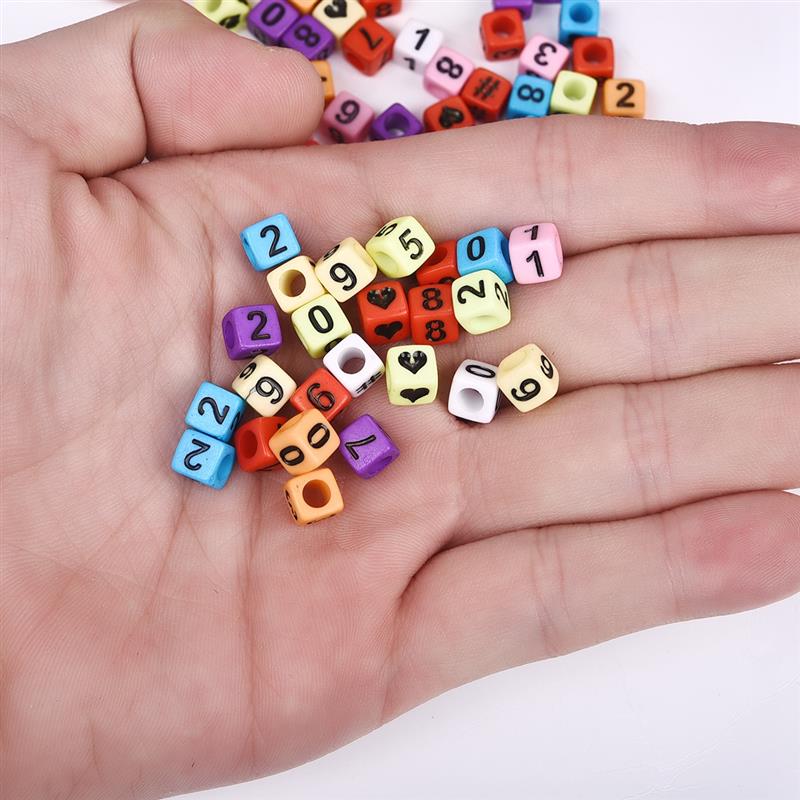100pc Mixed English Letter Acrylic Beads Flat Heart Alphabet Number Beads For Charms Bracelet Necklace For Jewelry Making DI