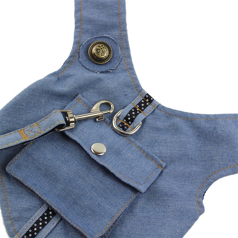 Kleine Hond Kat Jeans Jas Harnas Verstelbaar Geen Trekken Huisdier Denim Vest Harnas Met Bijpassende Lijnen Riemset Klein Medium Groot Kleine Hond Kat Jeans Jas Harnas Verstelbaar Geen Trekken Huisdier Denim Vest Harnas Met Bijpassende Lijnen Riemset Klein Medium Groot