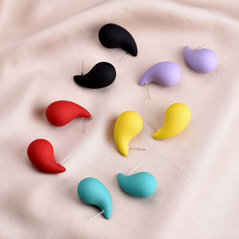 Pendientes grandes con forma de lágrima para Mujer y niña, aretes gruesos de acrílico con forma de gota de agua, color azul, negro, naranja y rojo, 2024