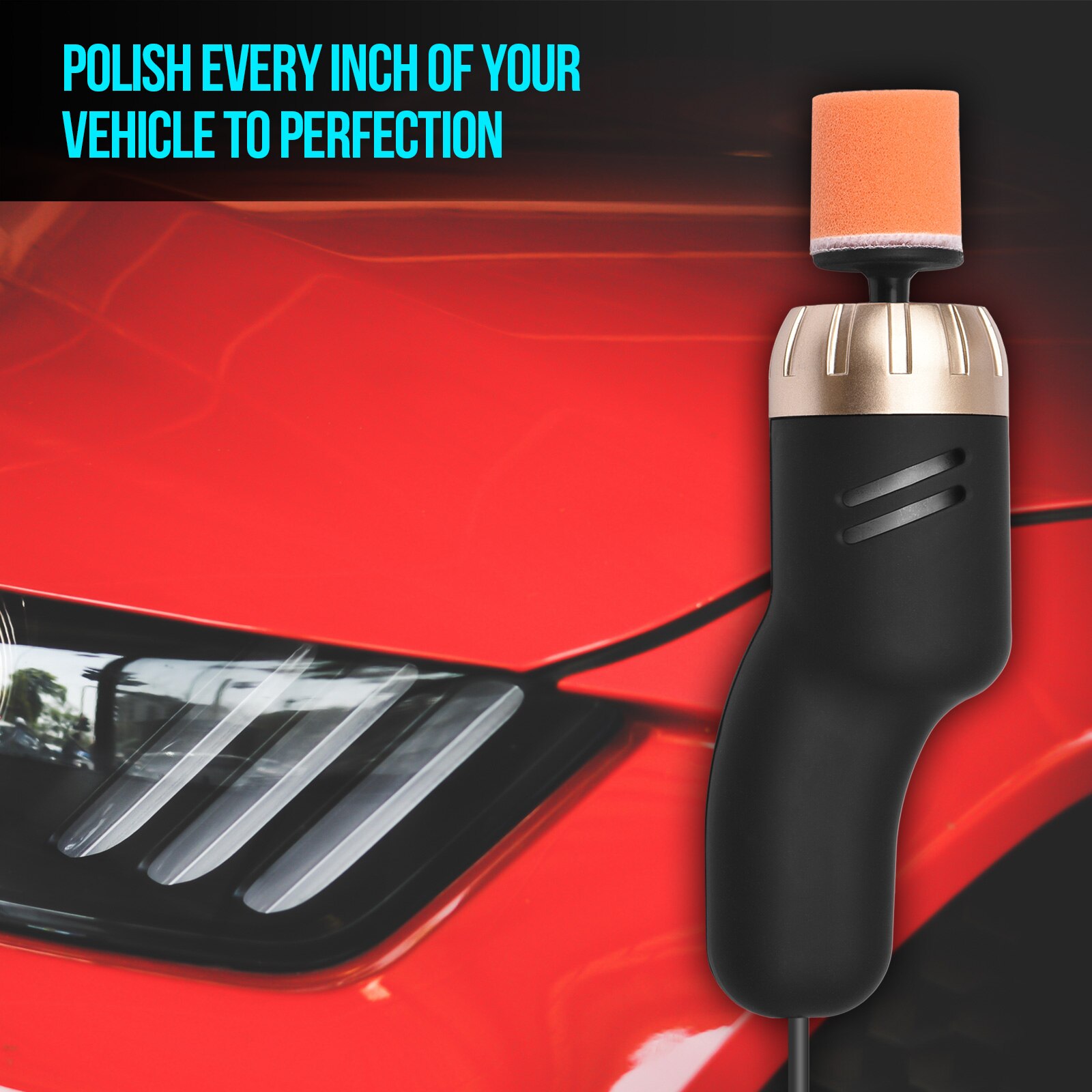 Mini polisseuse compacte pour voiture 12V, Kit de polisseuse de poche pour voiture, anti-rayures, pour le ponçage