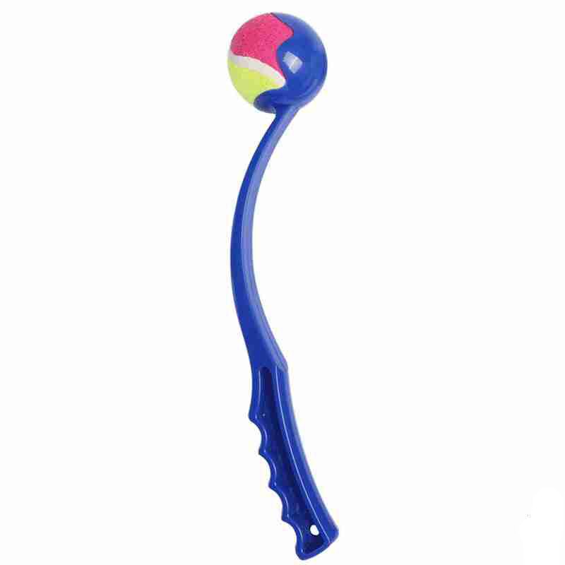 1 kpl koiran lelu pallonheitin pallonheitin lemmikkikoulutus interaktiivinen lelu koiran hau lelu lemmikkieläinten heittolelut lemmikkitarvikkeet ulkourheilu: Sininen