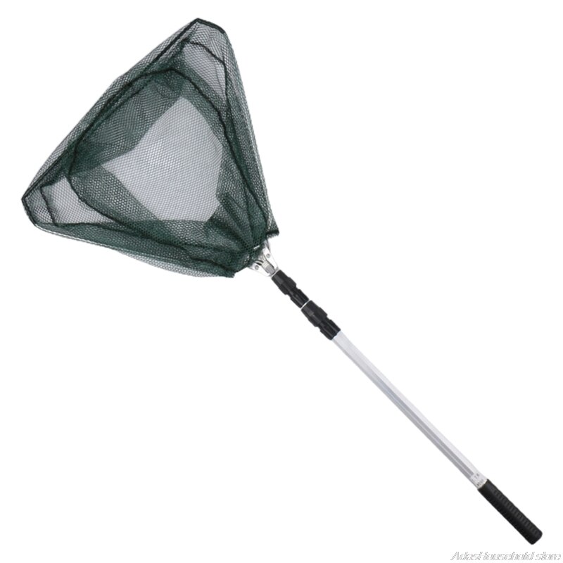 Retractable Fishing Net Triangle Head Fine Mesh Swinging Pool Leaf Skimmer Tackle Folding Landing Net Swimming Pool 21wholesales