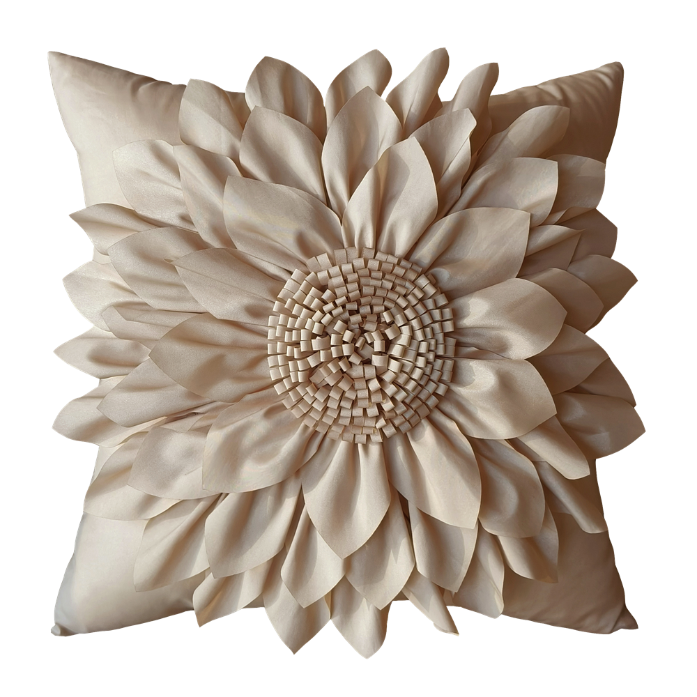 Capas de almofada decorativas bege para sofá 3d girassol capa de almofada luxo artesanal cama sofá bohemia taupe fronha: Rosa