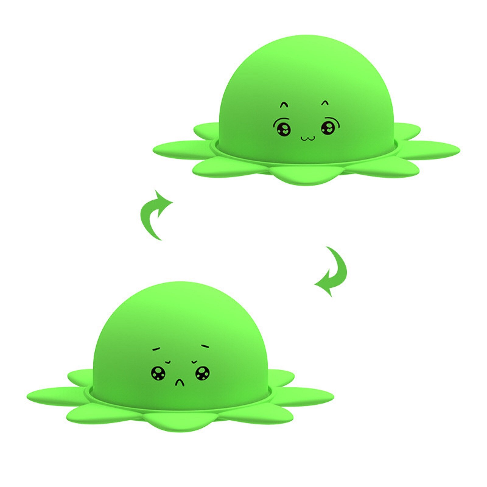 Mascotte Zachte Simulatie Twee-Side Octopus Pop Kids Emotionele Epression Dubbelzijdig Flip Decompressie Speelgoed Kinderen Verjaardag Speelgoed: green