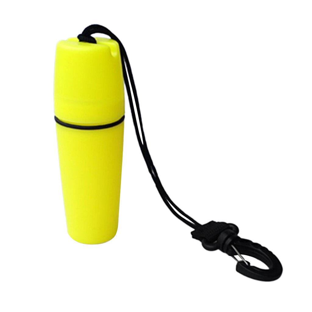 Scuba Diving Snorkeling Kayak Waterproof Container Bottle With Hook Yellow Watersports Storage Bottle