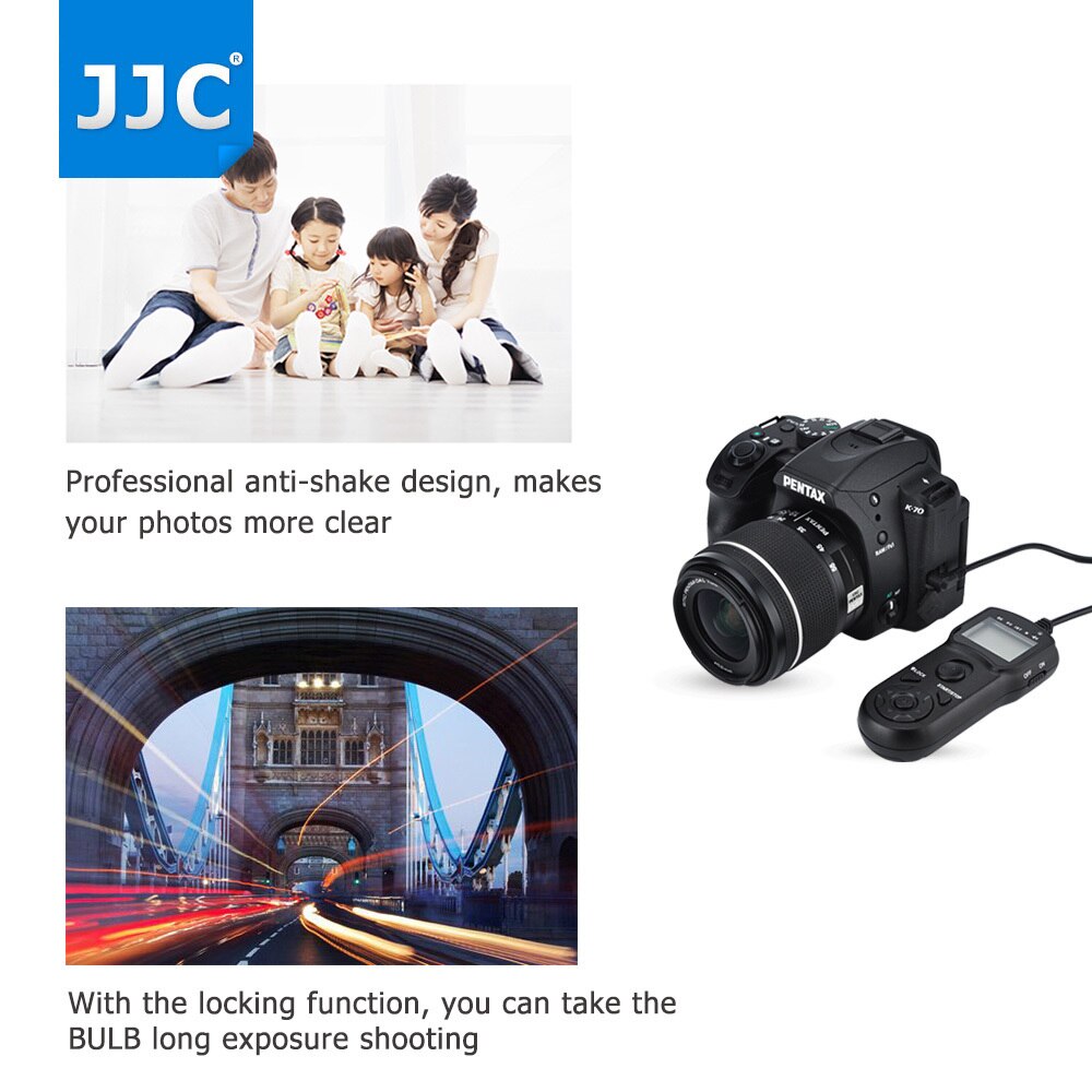 JJC Camera Wired Timer Remote Shutter Release Cord Controller For Pentax K-70/KP Replace CS-310