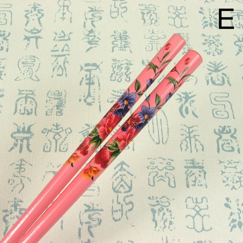 2 stk/sæt vintage håndlavede hårpinde maling japansk træ hårnåle hårspænde til kvinder naturlige kinesiske spisepinde i træ: E