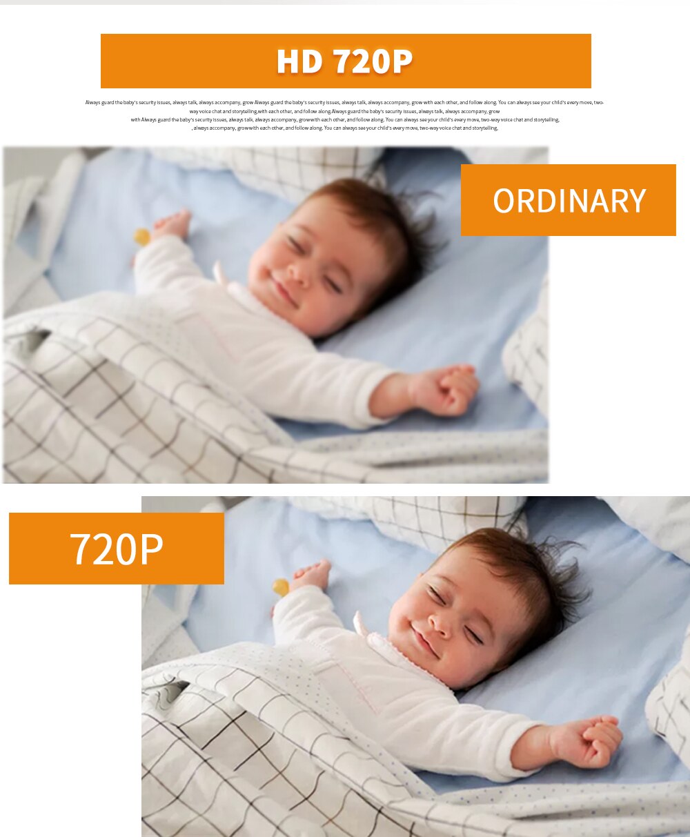 Night Vision Temperature Sleeping Monitor Wireless Video Color Baby Monitor 3.2 inch High Resolution Baby Nanny Security Camera