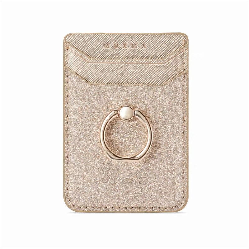 Universal Cellphone Wallet Card Holder Mobile Phone Wallet Credit ID Card Holder Adhesive Pocket Sticker Case Rose Gold /Black: Sand-Gold