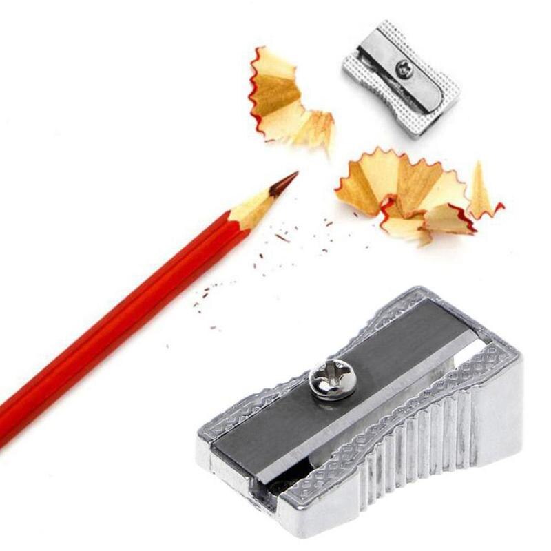 Afilador de lápices de Metal, bonito afilador clásico de pluma de maquillaje, papelería a la espalda, suministros de Lápiz, sacapuntas, escolar para Gir B4O3
