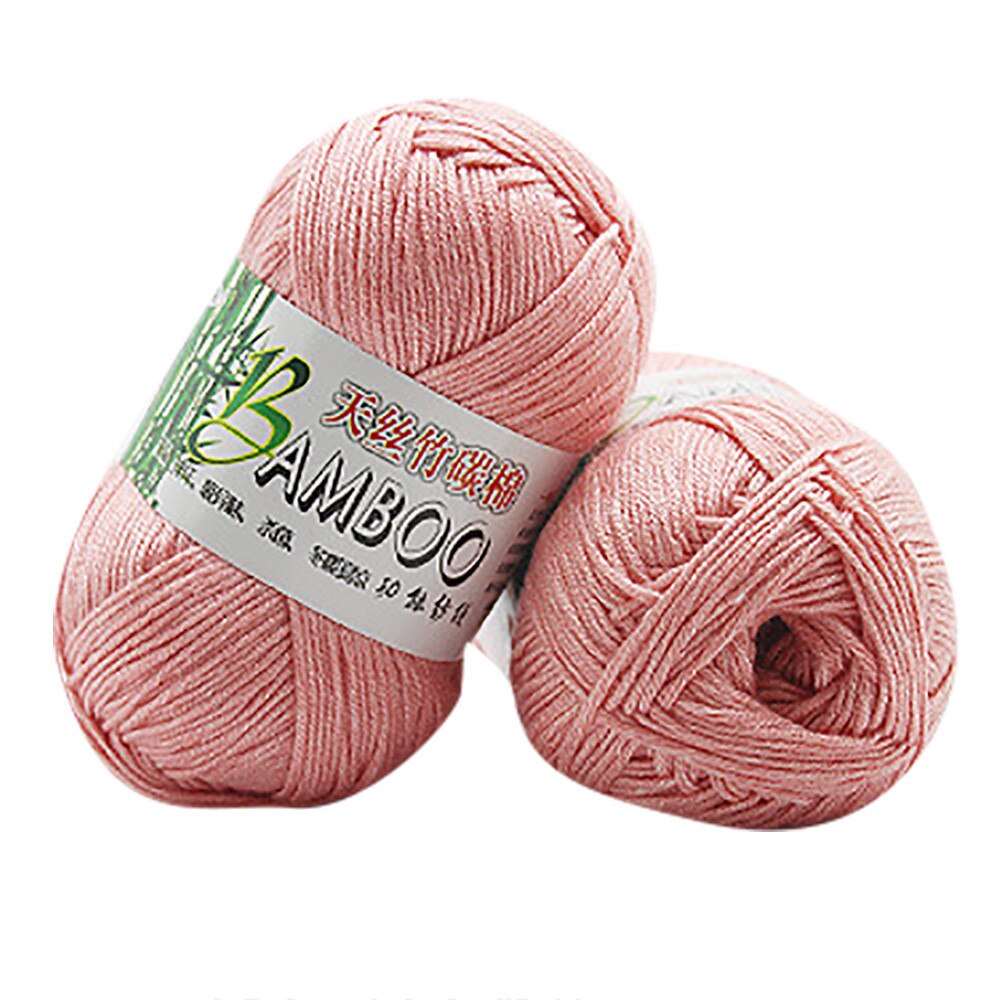 100% bambou coton doux naturel tricot Crochet tricots laine fil 50g pull chapeau tricot coton fil accessoires: C