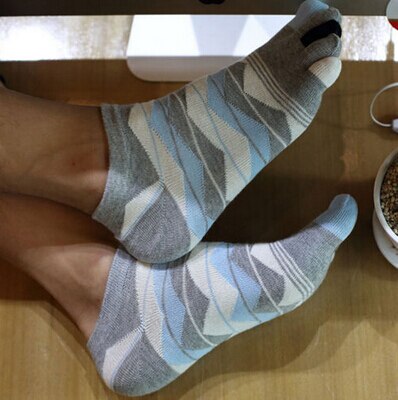 1 Paar Mannen Vrouwen Unisex Sokken Katoen Vijf Vingers Sokken Teen Sokken Mannen Accessoires 4 Kleuren: Light Grey