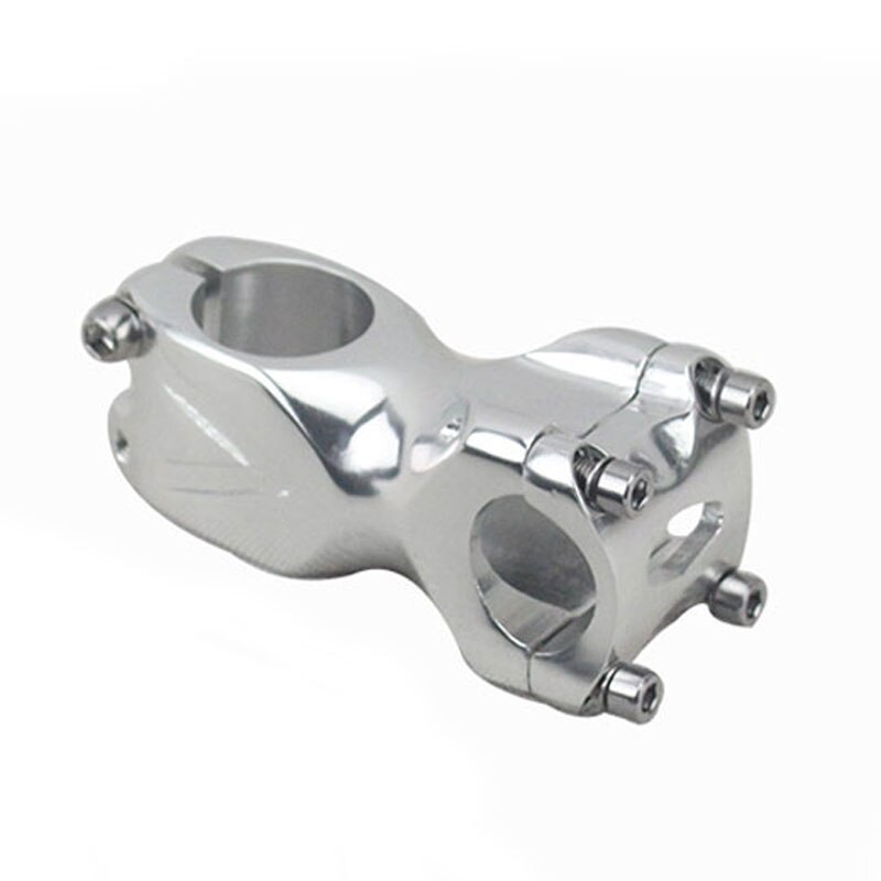 Mountain Bike Fixed Gear Bike Aluminum Alloy 25.4mm*28.6mm*60mm Bicycle Stem BSB015: silver