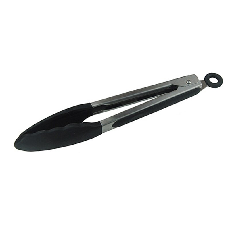 7/9/12 Inch Silicone Barbecue Grillen Tang Voor Brood Salade Serveren Eten Clips Bbq Gebruiksvoorwerpen Keuken Koken Tong Bpa gratis: Black / 9 Inch