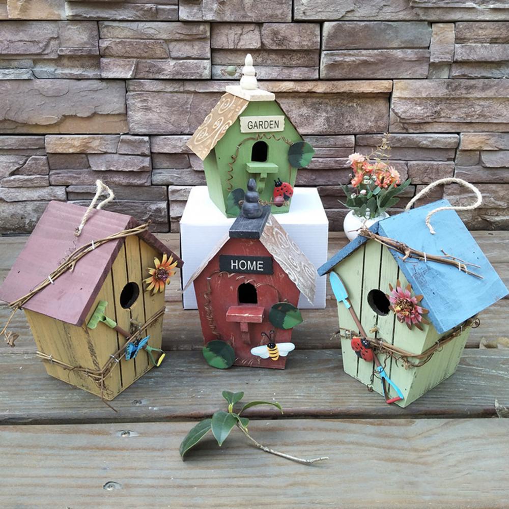 Peinture de cage à oiseaux en plein air, jardin, cour suspendue, niche, nid, artisanat, niche, produits pour animaux de compagnie