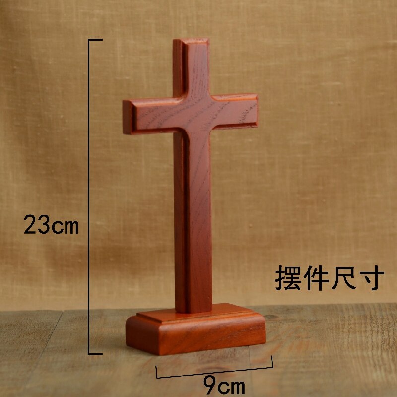 Kerk relikwieën cross massief houten Jezus Christus decoratieve ornamenten home decor tweeërlei gebruik afneembare muur opknoping 23cm kruis