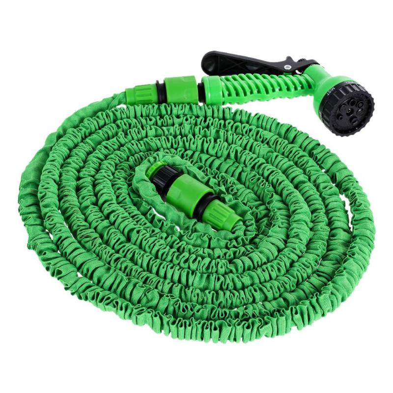 25ft-200ft uitbreidbare flexibele waterslangen van hoogwaardig textiel, multifunctioneel spuitpistool voor auto, tuin en huis: 50ft groene