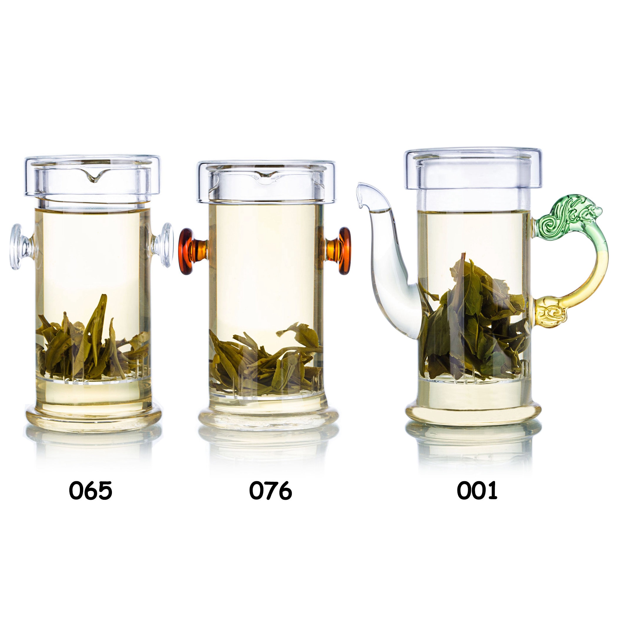 1PC Red / White / Dragon-shaped Handle Heat Resistant Glass Teapot w/ infuser & Lid