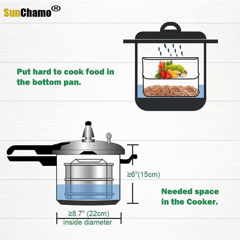 304 Stackable Stainless Steel Pressure Cooker Plug-in Cookware Peripheral Accessories Food Grid Stainless Steel Steamer