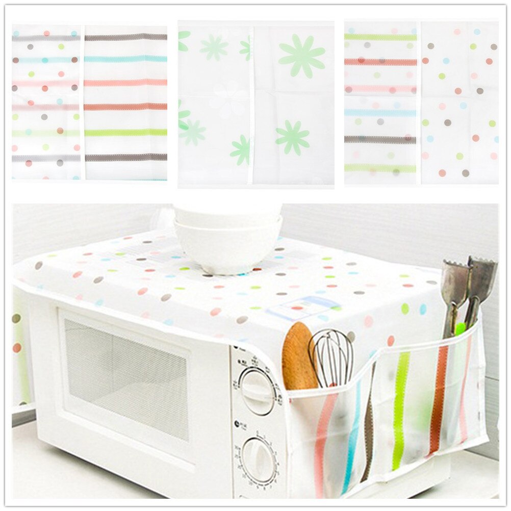Kitchen Tool Home Waterproof Oil Dust Double Pockets Microwave Oven Cover Home Decoration Bedroom Living Room Parlor Decoration