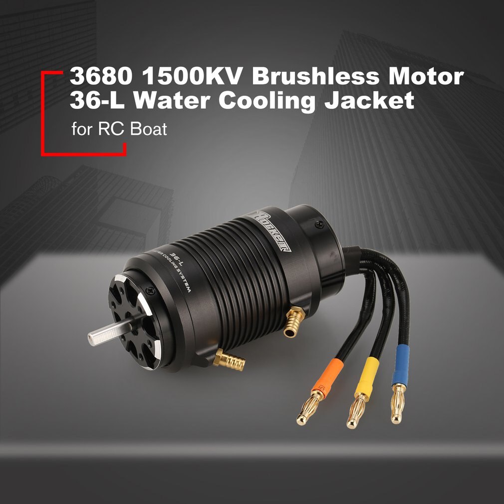 Rocket 3680 1500KV Brushless Motor With 36-L Water Cooling Jacket Combo Set For 800-1000mm RC Boat Model Parts