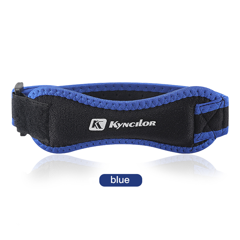 1 pièce genou tendon rotulien genouillère sangle orthèse réglable Absorption des chocs Compression genouillère manchon pour basket-ball: Bleu