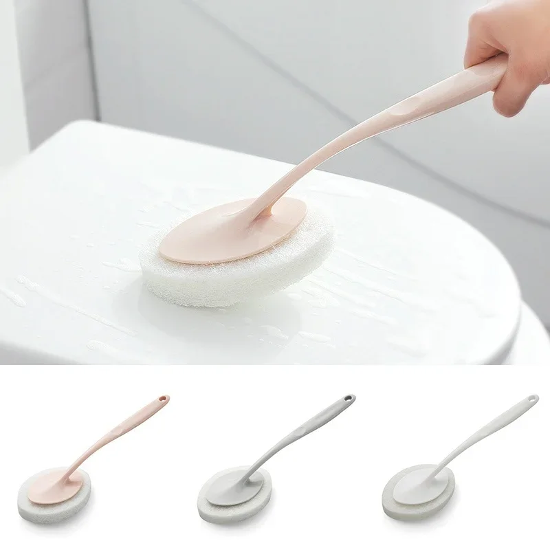 1 stuks draagbare toiletborstel multifunctionele spons lange steel badkuip vloer huisreiniging badkamer schoonmaakborstels