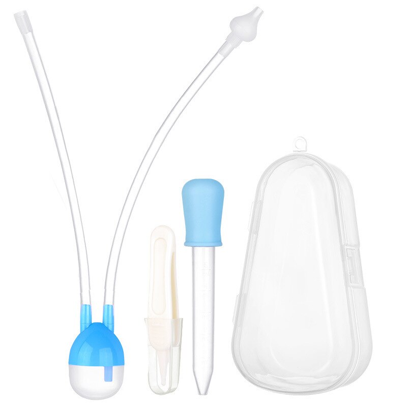 1Set U-Vormige Baby Neuszuiger Siliconen + Pp Neus Aspirator Anti-Terugstroom Veiligheid Baby Babysnuiter zachte Stro Baby Care Pak: Default Title