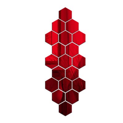 12 pièces/ensemble 3D hexagone acrylique miroir Stickers muraux décor à la maison salon décoration bricolage or miroir Art autocollant mural pour chambre d'enfants: Rouge / 46x40x23mm