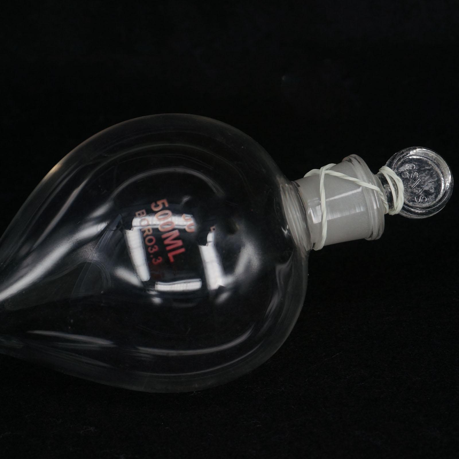 500ml Lab Glass Dropping Funnel Ball Shape With Glass Stopcock Metering Tool