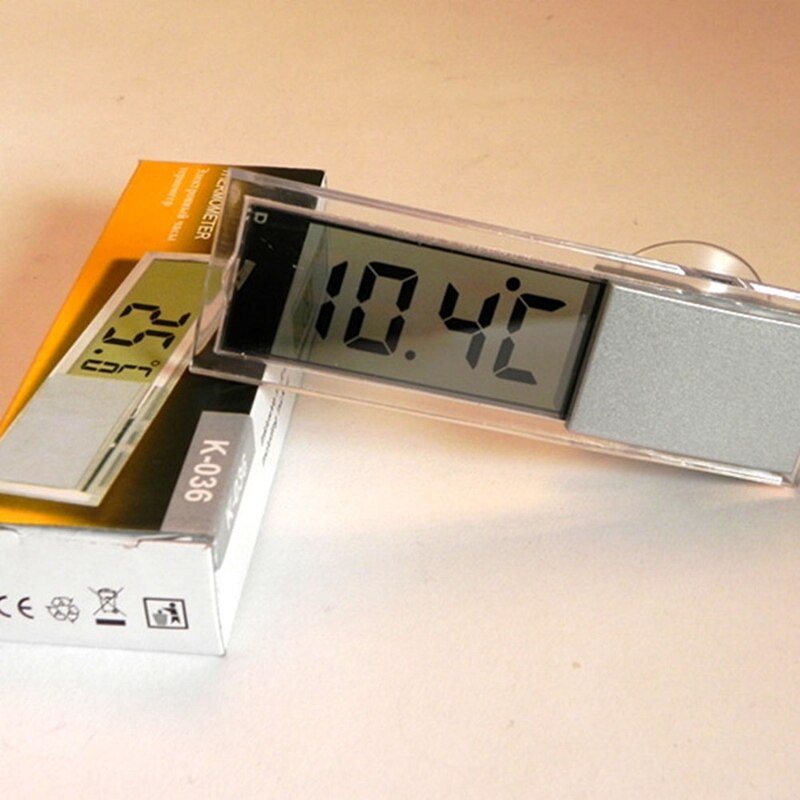 Lcd digitale temperatuurmeter voor binnen, thuis en buiten, zuignap, autothermometer, draagbare mini-thermometer voor in de auto
