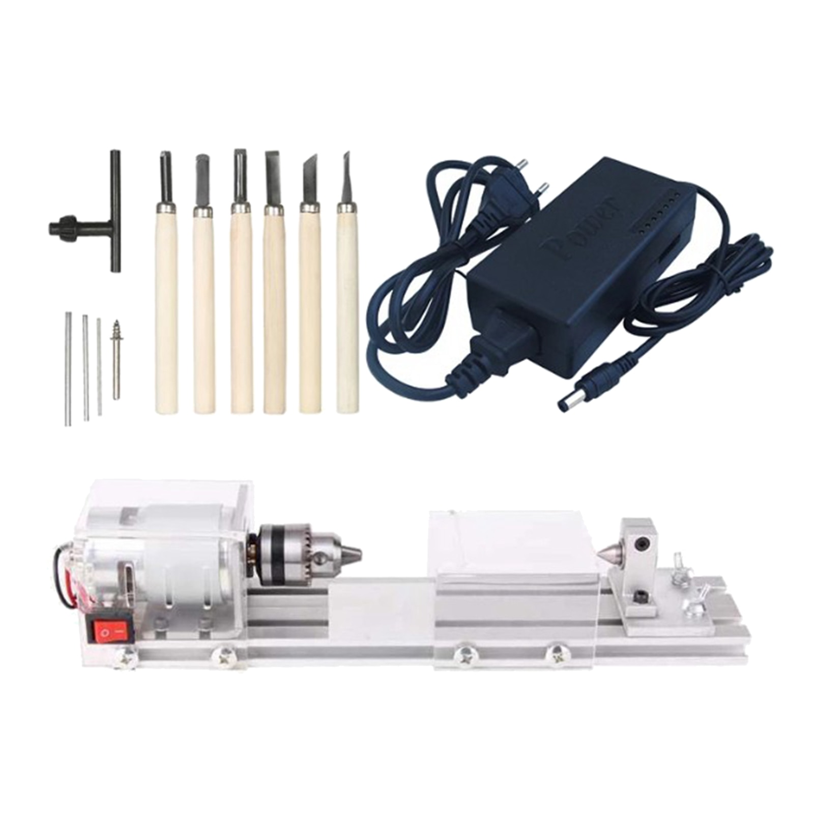 Mini Wood Lathe Machine DIY Woodworking Miniature Mini Lathe Beads Polisher Machine