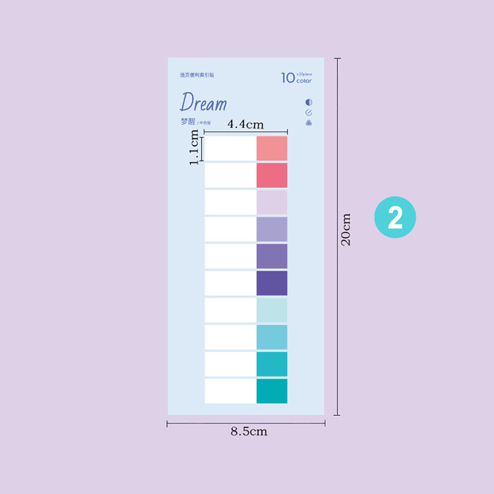 200 Sheets Colorful Sticky Notes Index Stickers Planning Reminder Memo Pad Bookmarks Notepads School Office Stationery: Blue