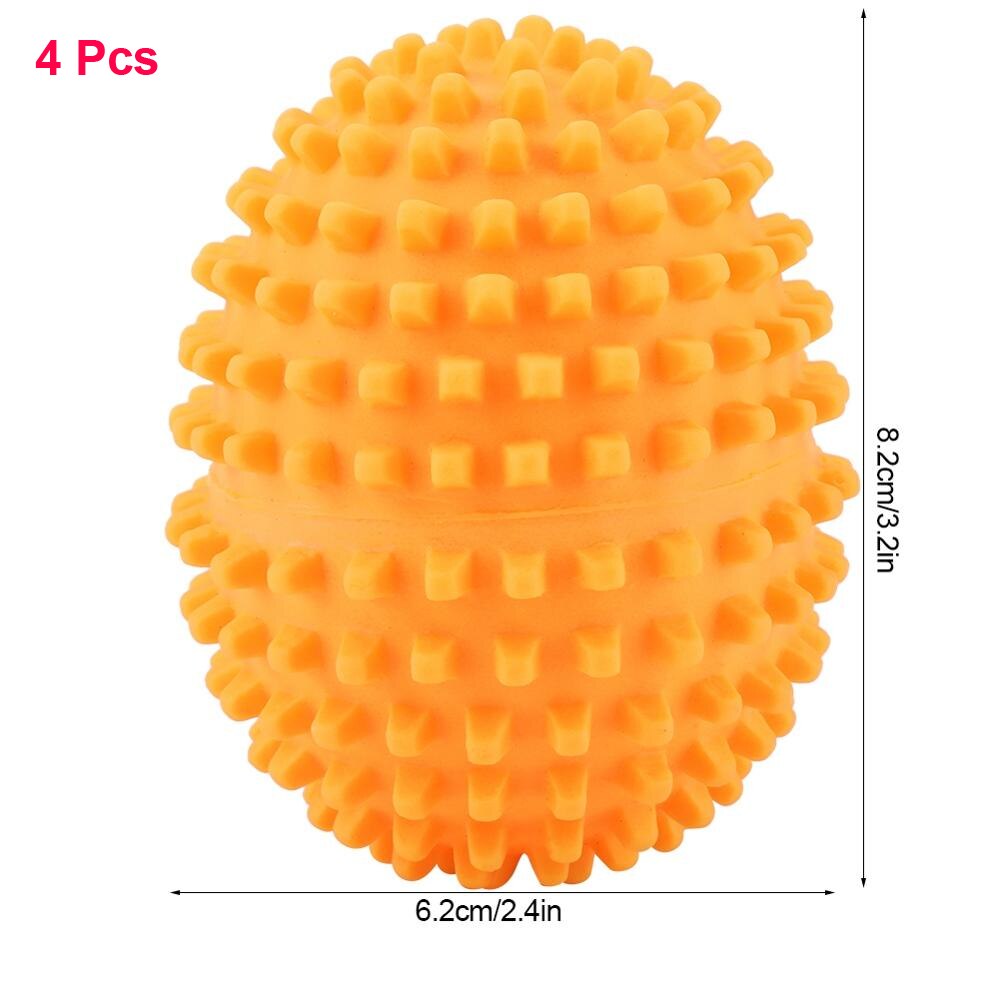 4Pcs Laundry Ball PVC Dryer Balls Reusable Clean Tools Laundry Drying Fabric Softener Ball Dry Washing Accessories: Orange