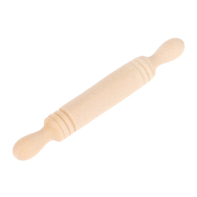1:12 Dollhouse Miniatures Wood Rolling Pin Model Kitchen Accessories Toy For Dollhouse Decals