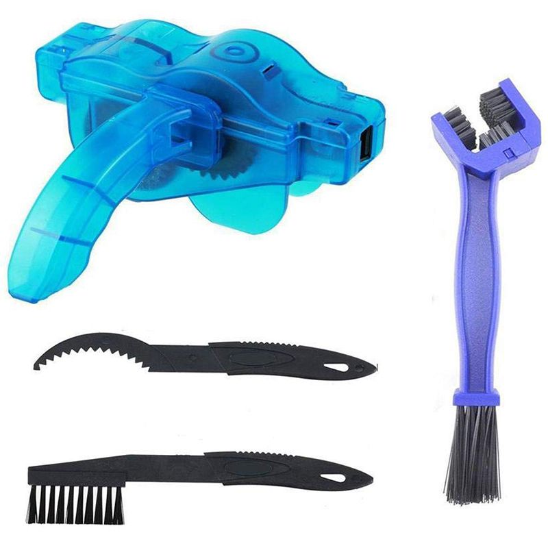 Épurateur de chaîne de vélo, 4 pièces Portable VTT nettoyeur de chaîne outil rapide vélo propre brosse Kit pour vélo vélo, Ro: Default Title