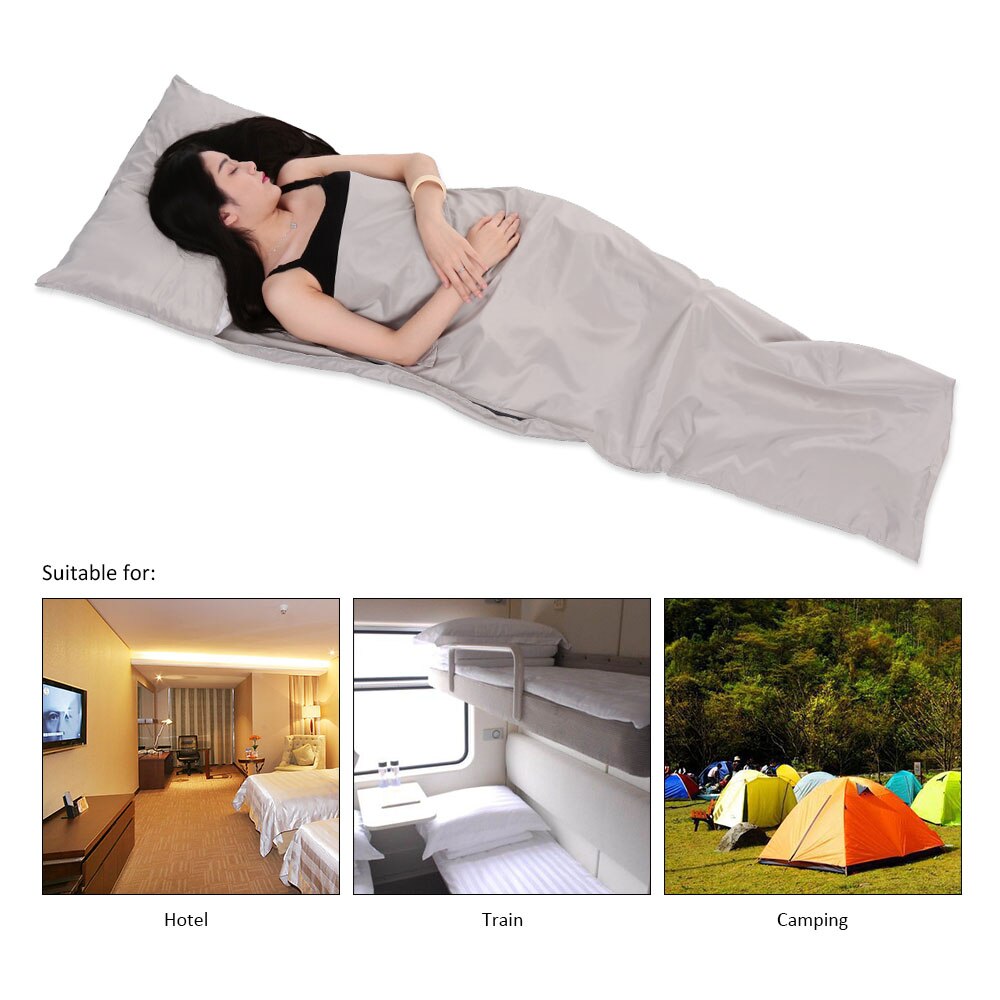 Letvægts 70*210cm bærbar udendørs sovepose liner polyester pongee enkelt soveposer camping rejse hotel sovepose