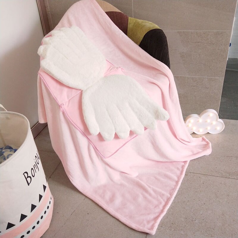 Englevinger baby tæppe nyfødt indpakning tæpper toddler spædbarn sengetøj dyne til seng sofa pude kurv klapvogn tæpper