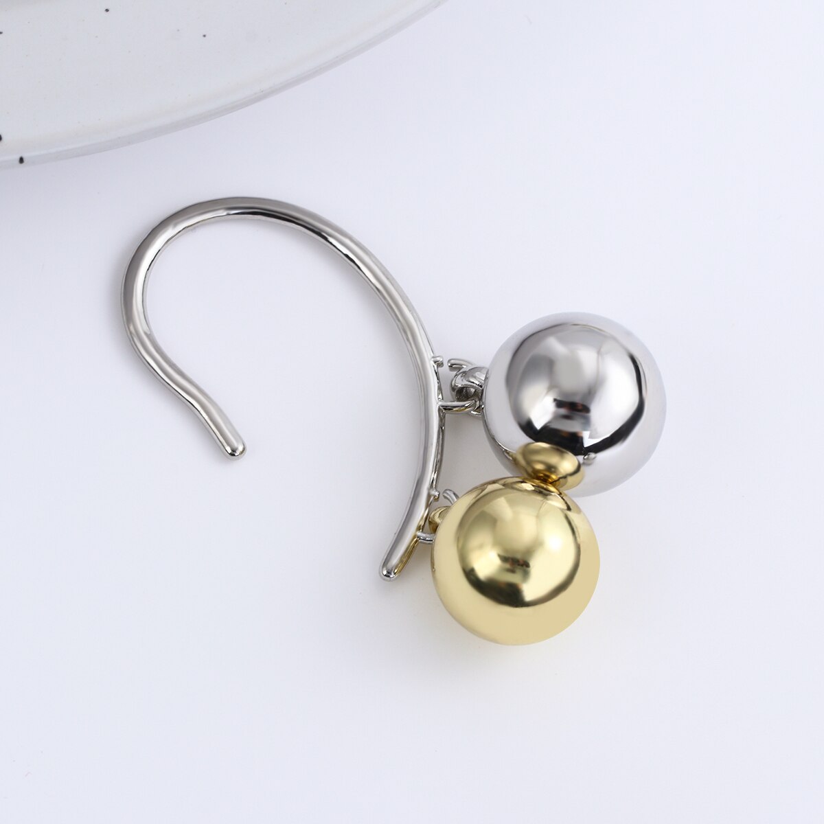 Aensoa Trendy Dubbele Bal Clip Oorbellen Oorhaak Metalen Oor Clips Zonder Doorstoken Oren Sieraden Oorbellen Manchet Vrouwen clips