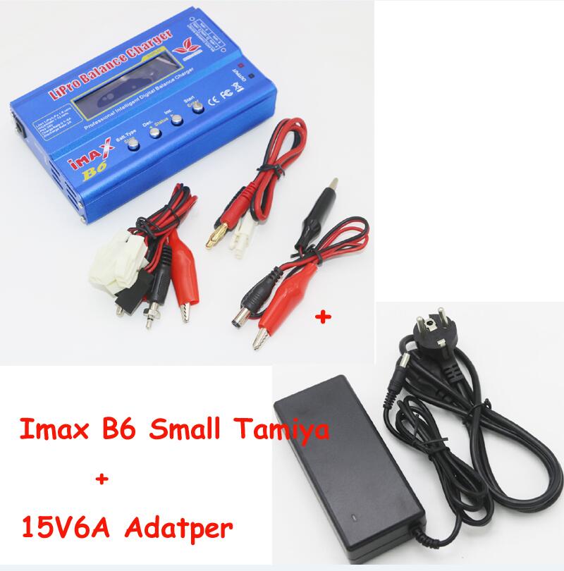 iMAX B6 80W 6A Battery Charger Lipo NiMh Li-ion Ni-Cd Digital RC Balance Charger Discharger + 15v 6A Power Adapter+Charge Cable: B6 S Tamiya and ada