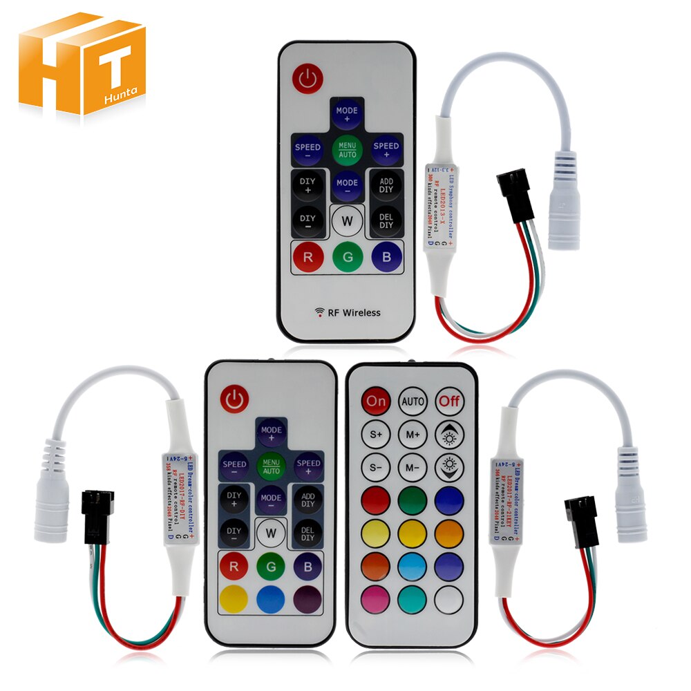 Dream-Color Controller 14/17/21 Keys DIY RF Remote Control DC5V-24V 358 Kinds of Changes Effects For WS2812B WS2811 Strip