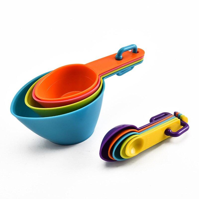 Cucharas multiusos/herramientas de medición de tazas, accesorios para hornear PP, utensilios de cocina con mango de plástico, 4 Uds.