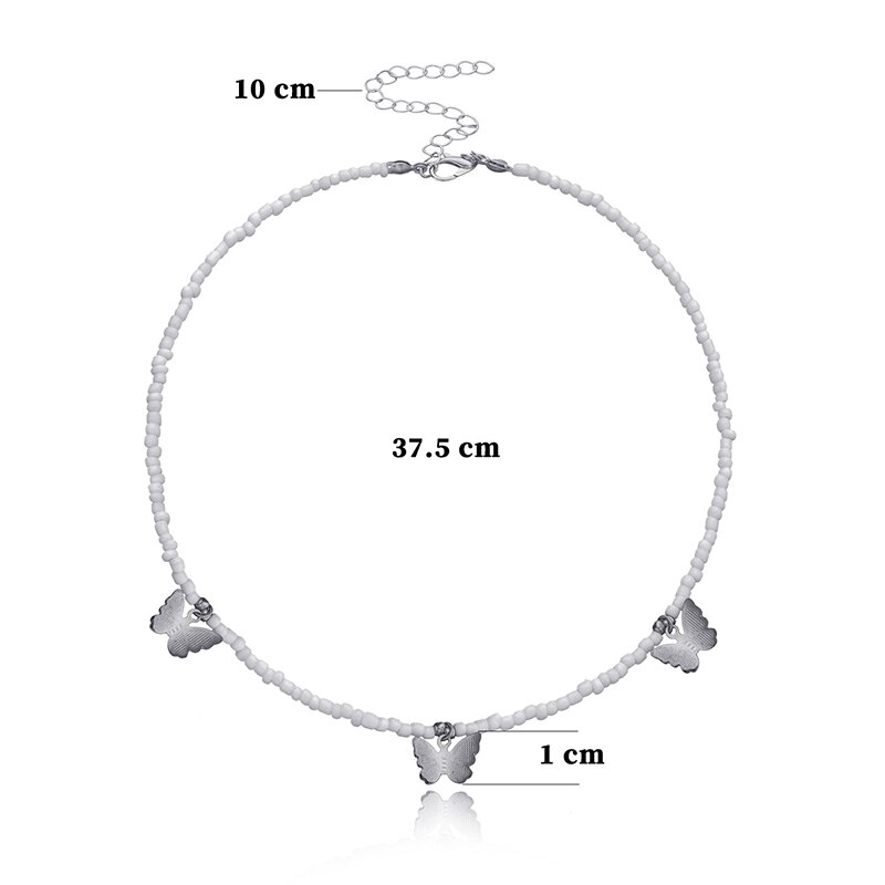 Boho-stijl kleine kralen vlinder hanger ketting voor vrouwen boho korte choker bedel boho ketting coole nek sieraden