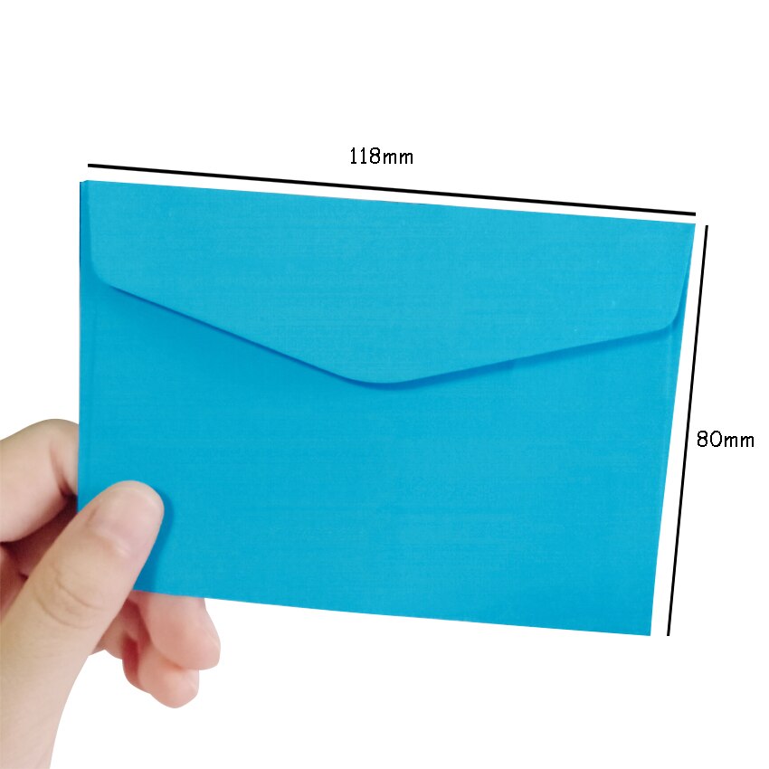 10pcs/lot 14 Candy Colors Blank Mini Envelopes Envelope Wedding Birthday Party Invitation Supplies Kraft Paper Envelopes: Blue