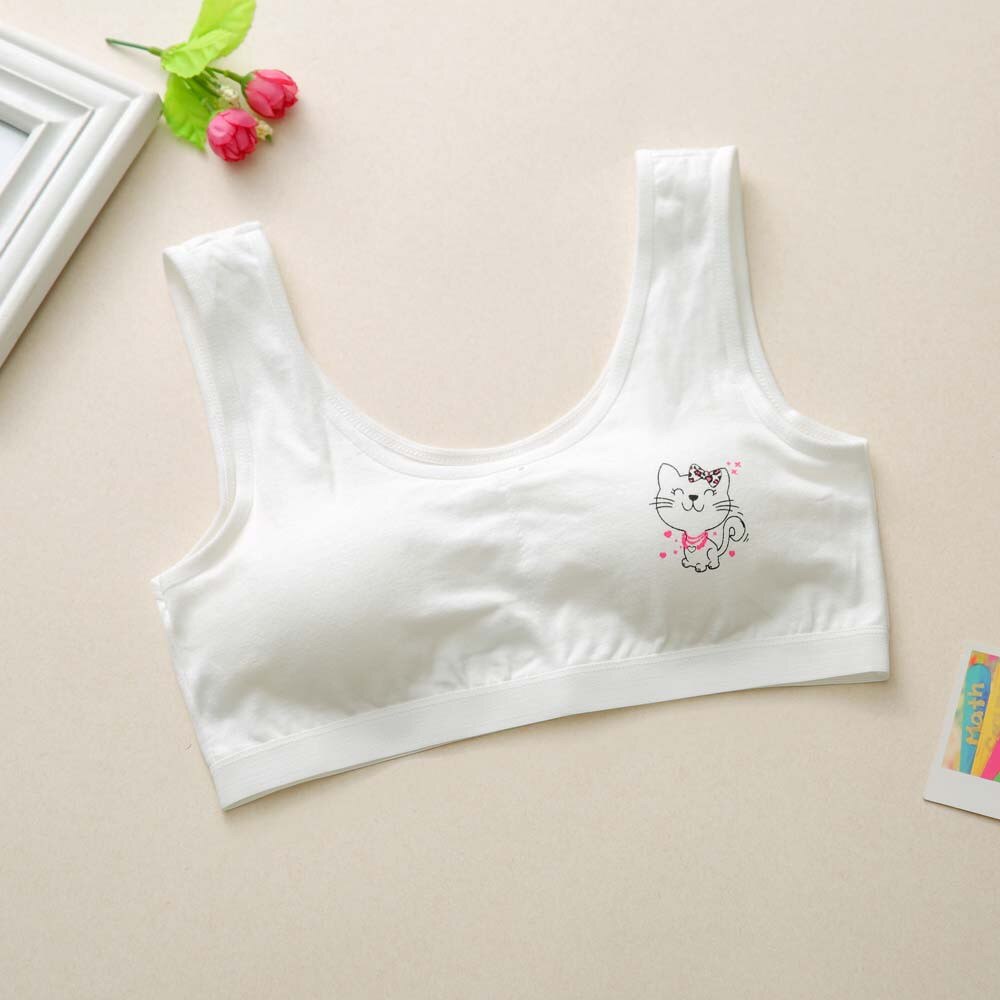 10-14y Meisjes Grappige Print Ondergoed Beha Kinderen Beha Meisjes Ondergoed Vest Tiener Bh Katoen Kinderen Sport Ondergoed Training Beha