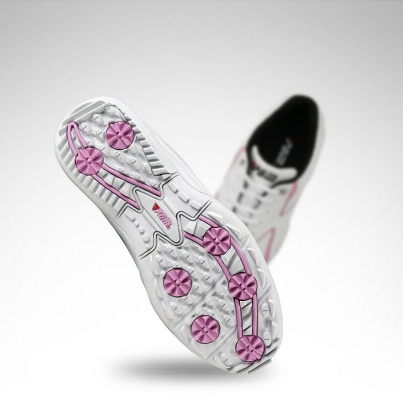 Womens Ademende Lederen Golf Schoenen Dames Outdoor Sport Lace Up Sneakers Anti-Slip Licht Goede Grip Comfortabele Sneakers # b1339