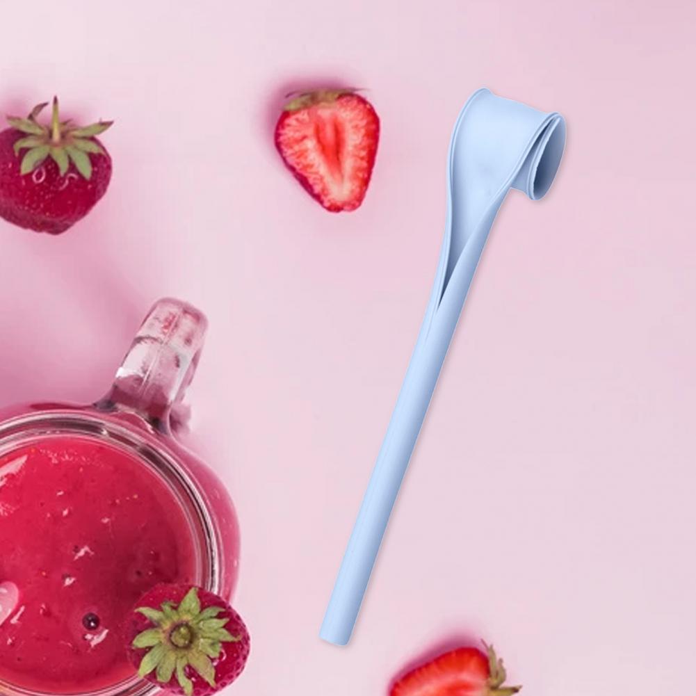 Universal Dining Straw Long Lifespan Solid Color Turn On with One Click Tableware Straw Home Straw Straw