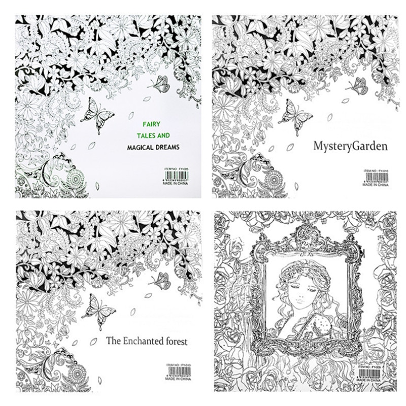 1PCS 24 Pages Double-sided Coloring Book For Children Adult Relieve Stress Kill Time Graffiti Painting Drawing Art Book