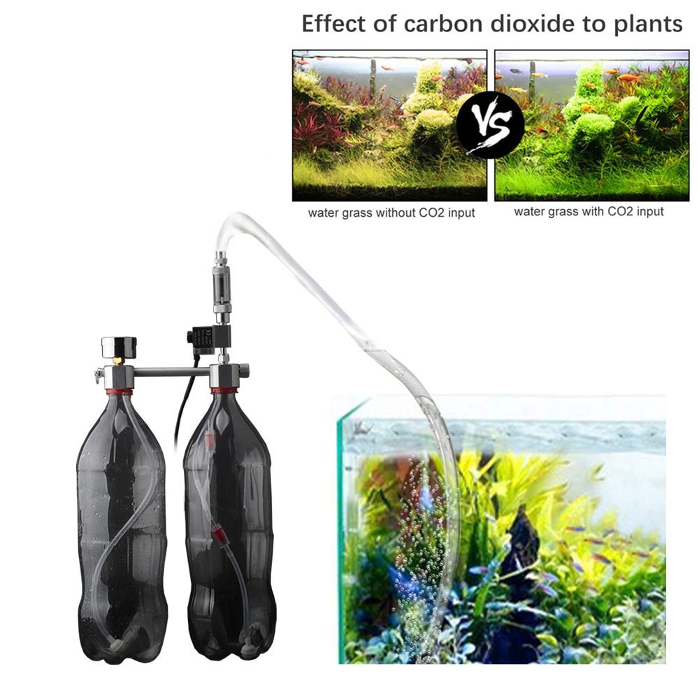 Aquarium Diy CO2 Generator Systeem Kit Met Magneetventiel Bubble Counter & Check Kooldioxide Reactor Kit Voor Planten Aquarium